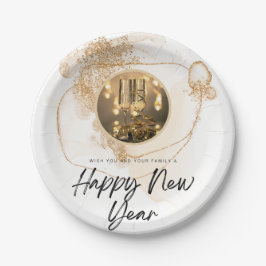 Plato De Papel Feliz año nuevo