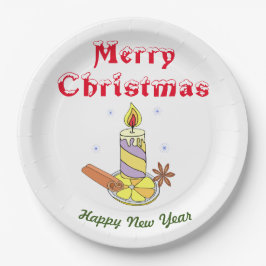 Plato De Papel Feliz Año Nuevo