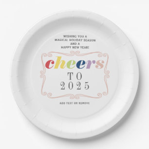 Plato De Papel Feliz Año Nuevo 2025