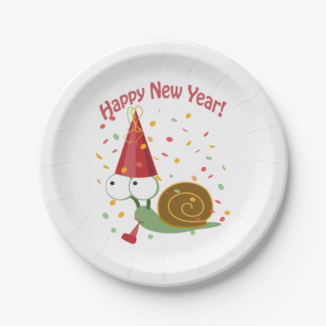 Plato De Papel ¡Feliz Año Nuevo! Escarnio (Anverso)
