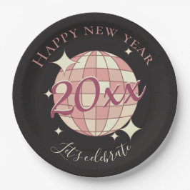 Plato De Papel Feliz año nuevo fiesta de Nochevieja 2025 decoraci