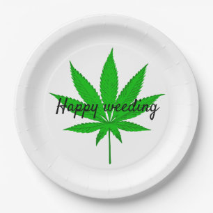 Plato De Papel Feliz Boda de Weeding Pun