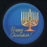 Plato De Papel ¡Feliz Chanukah! Menorah<br><div class="desc">¡Feliz Chanukah! Placas de papel Menorah</div>