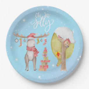 Plato De Papel Feliz Chris Moose - Oh So Jolly
