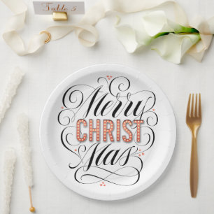 Plato De Papel Feliz CRISTOmas Cristo cristiano Jesucristo caligr