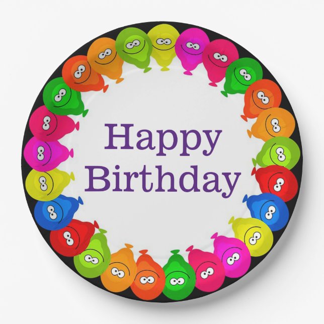 Plato De Papel Feliz cumpleaños (Anverso)
