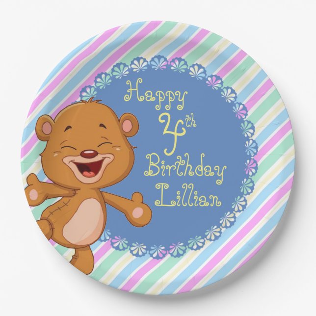 Plato De Papel Feliz cumpleaños (Anverso)