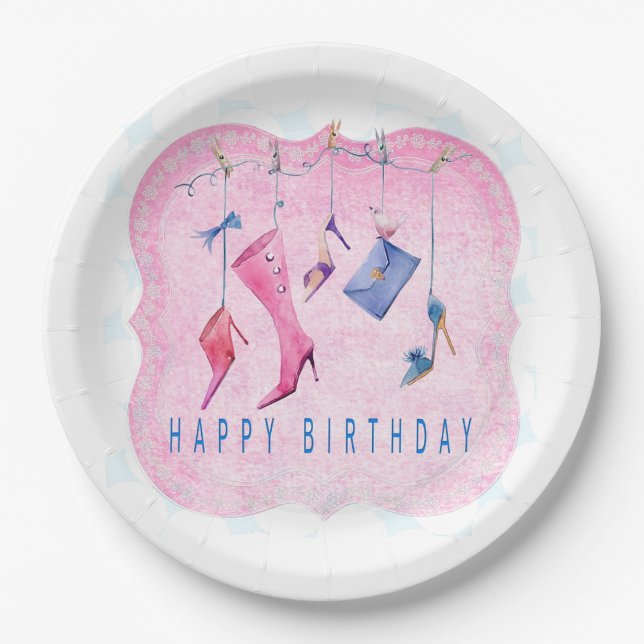 Plato De Papel Feliz Cumpleaños (Anverso)