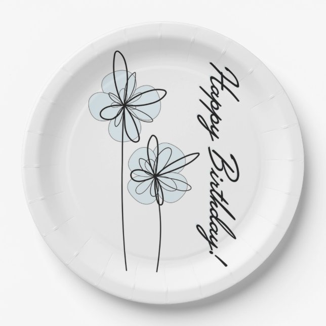 Plato De Papel Feliz cumpleaños (Anverso)