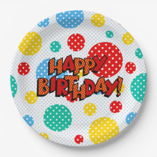 Plato De Papel Feliz cumpleaños