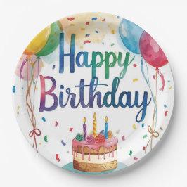 Plato De Papel Feliz Cumpleaños