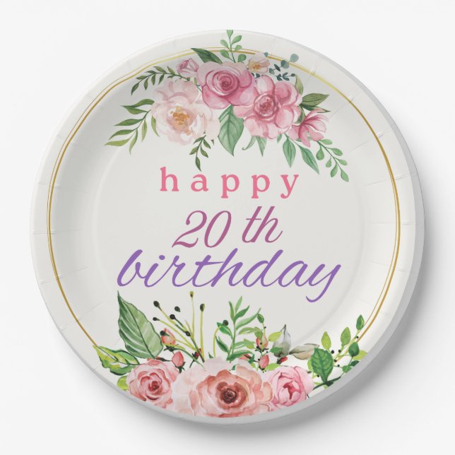 Plato De Papel Feliz cumpleaños (Anverso)