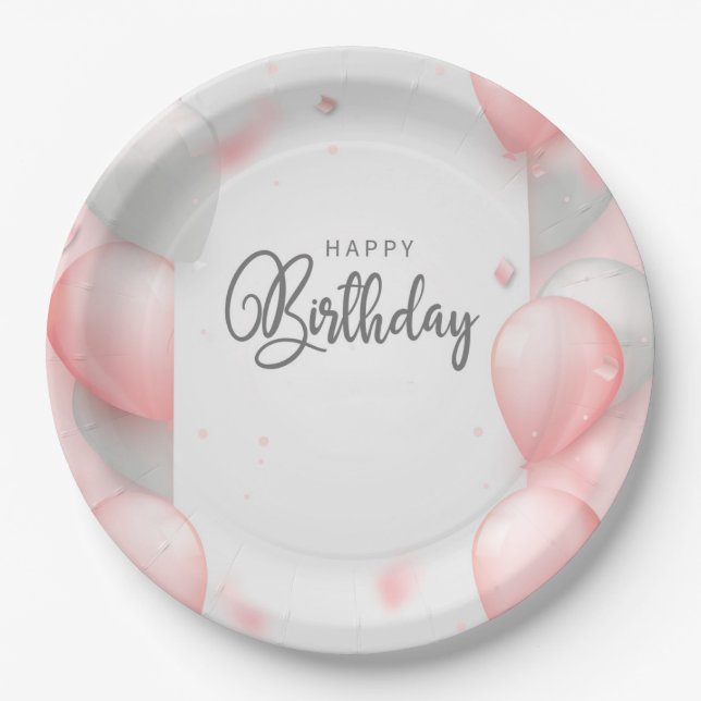 Plato De Papel Feliz cumpleaños (Anverso)