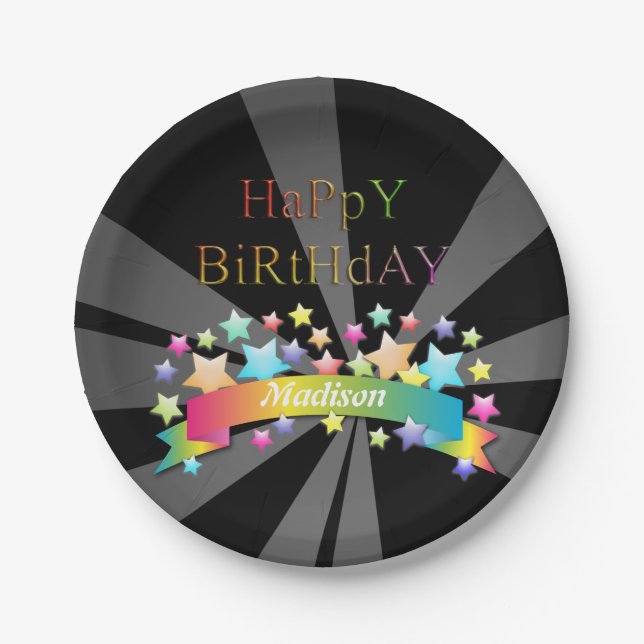 Plato De Papel Feliz cumpleaños (Anverso)