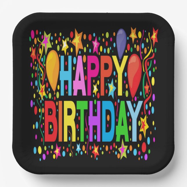 PLATO DE PAPEL FELIZ CUMPLEAÑOS (Anverso)
