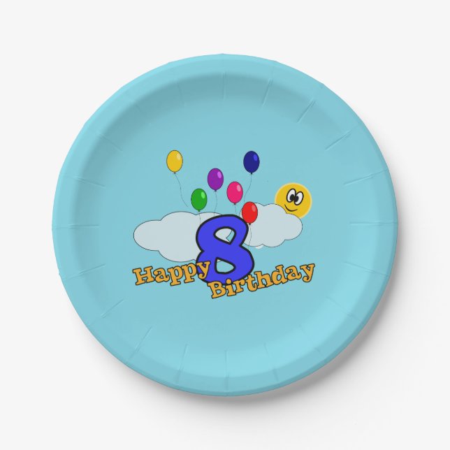 Plato De Papel Feliz Cumpleaños (Anverso)