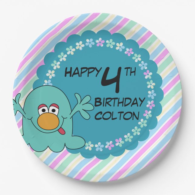 Plato De Papel Feliz cumpleaños (Anverso)