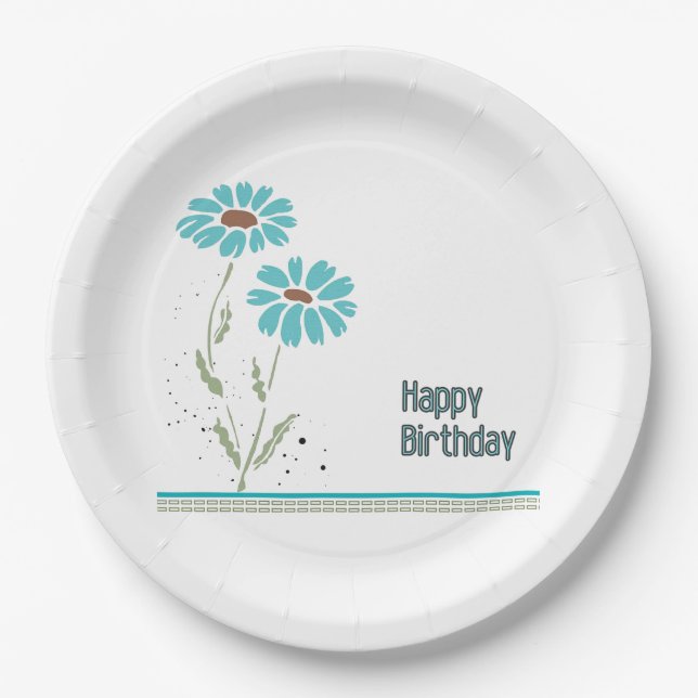 Plato De Papel Feliz cumpleaños (Anverso)
