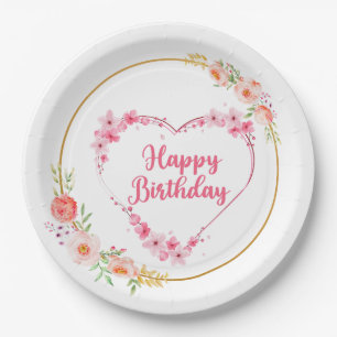 Plato De Papel Feliz cumpleaños