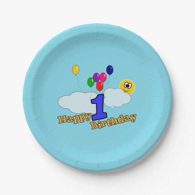 Plato De Papel Feliz cumpleaños (Anverso)