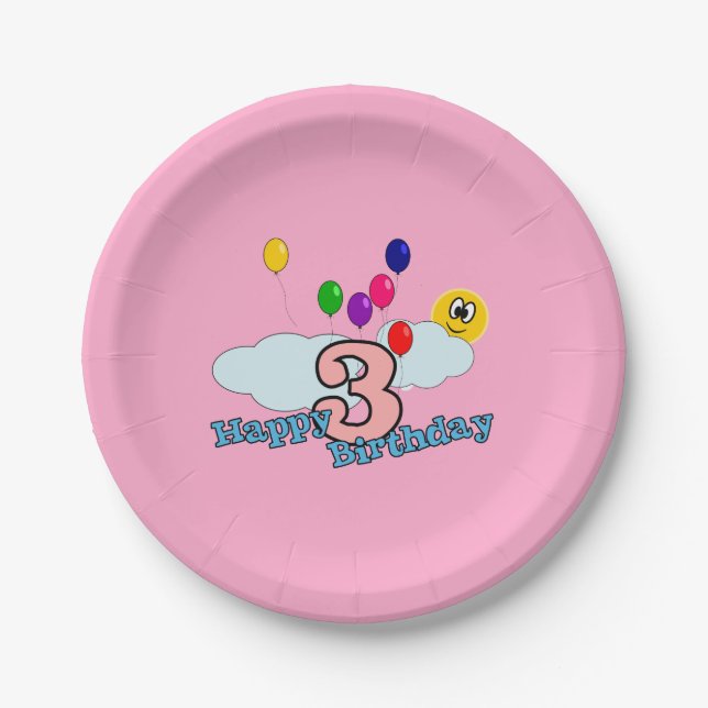 Plato De Papel Feliz Cumpleaños (Anverso)