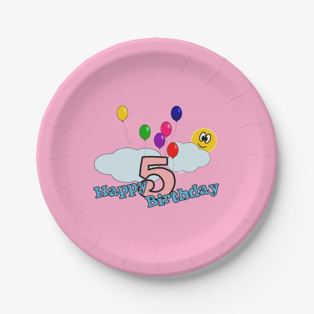 Plato De Papel Feliz Cumpleaños (Anverso)