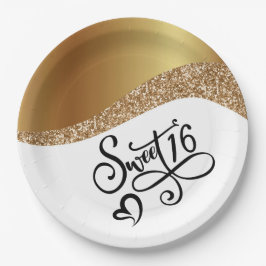 Plato De Papel Feliz cumpleaños 16