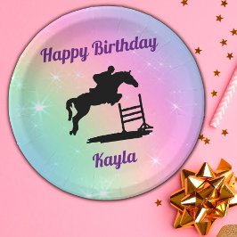 Plato De Papel Feliz cumpleaños a caballo cazador de jumper ecues