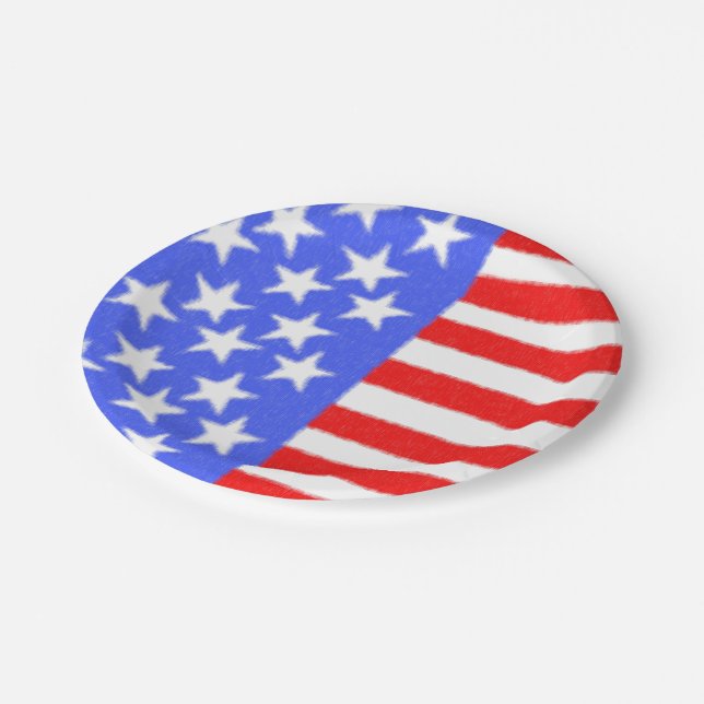 Plato De Papel Feliz cumpleaños América (Angular)