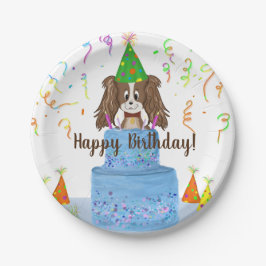 Plato De Papel Feliz cumpleaños Cavalier Rey Charles Spaniel Cake