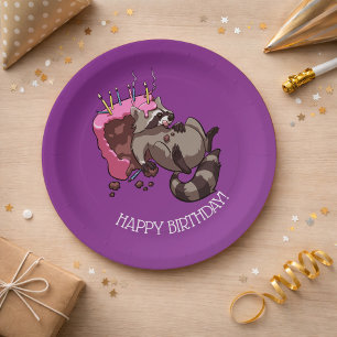 Plato De Papel Feliz cumpleaños codicioso Personalizado de tarta 