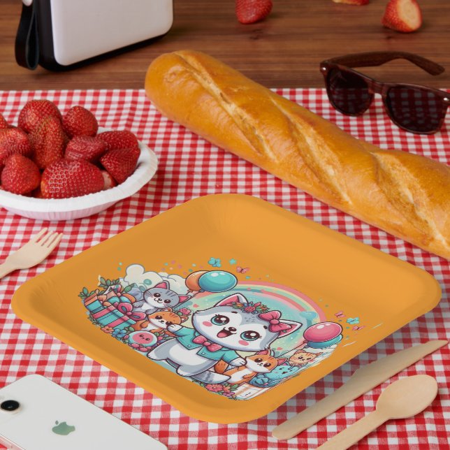 Plato De Papel Feliz cumpleaños, Cutie Pie (Picnic)