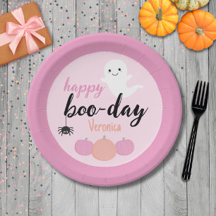 Plato De Papel Feliz cumpleaños de Boo Day