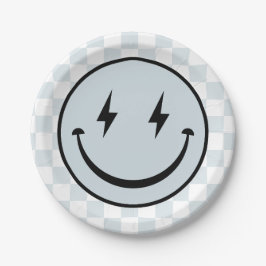 Plato De Papel Feliz cumpleaños de Groovy Blue Boy