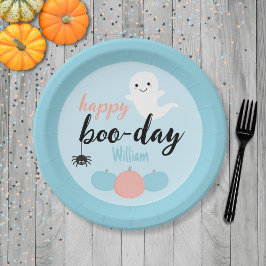 Plato De Papel Feliz cumpleaños de Halloween de Boo Day
