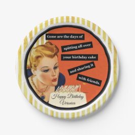 Plato De Papel Feliz cumpleaños destripando velas de divertida ép