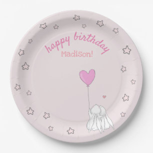 Plato De Papel ¡Feliz cumpleaños! El cumpleaños del chica lind