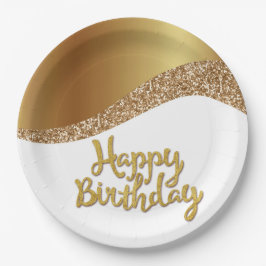 Plato De Papel Feliz Cumpleaños Elegante