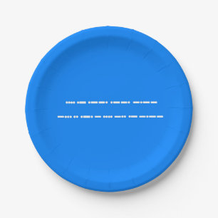 Plato De Papel Feliz cumpleaños en Morse Code