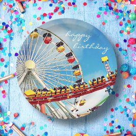 Plato De Papel Feliz cumpleaños Ferris Wheler Coaster Photo