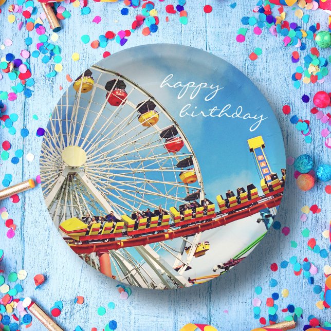 Plato De Papel Feliz cumpleaños Ferris Wheler Coaster Photo (Subido por el creador)