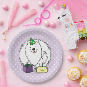 Plato De Papel Feliz cumpleaños Fiesta estadounidense Eskimo Dog 