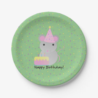Plato De Papel Feliz cumpleaños Fiesta Mouse