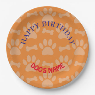 Plato De Papel Feliz Cumpleaños Fiesta Para Perros