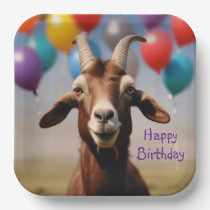 Plato De Papel Feliz cumpleaños Goat