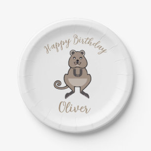 Plato De Papel Feliz cumpleaños - Gráfico QUOKKA - Naturaleza - F
