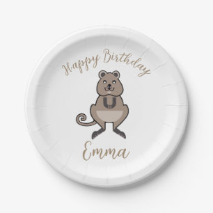 Plato De Papel Feliz cumpleaños - Gráfico QUOKKA - Naturaleza - F