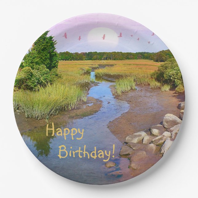 Plato De Papel Feliz cumpleaños Hammonasset Beach Paper Plate (Anverso)