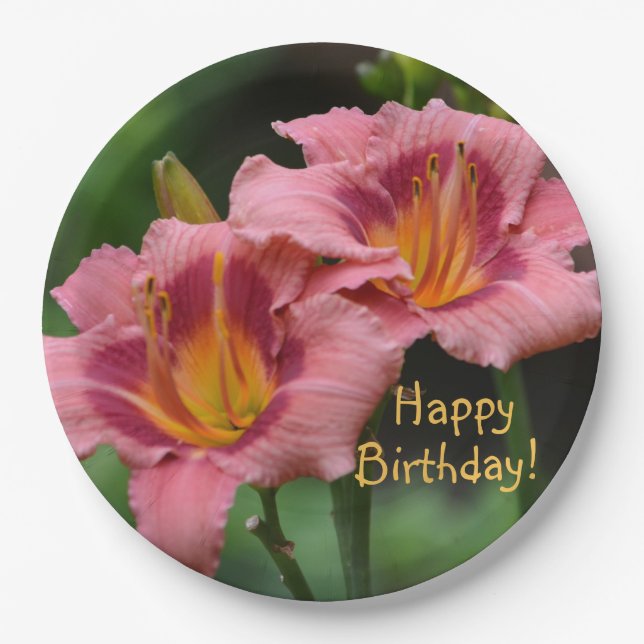 Plato De Papel Feliz cumpleaños Lily (Anverso)