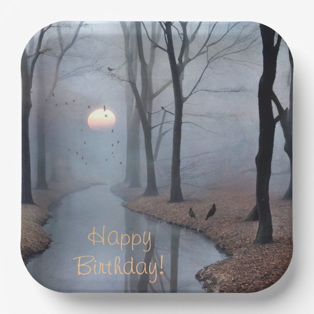 Plato De Papel Feliz cumpleaños mañana misty (Anverso)